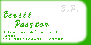 berill pasztor business card
